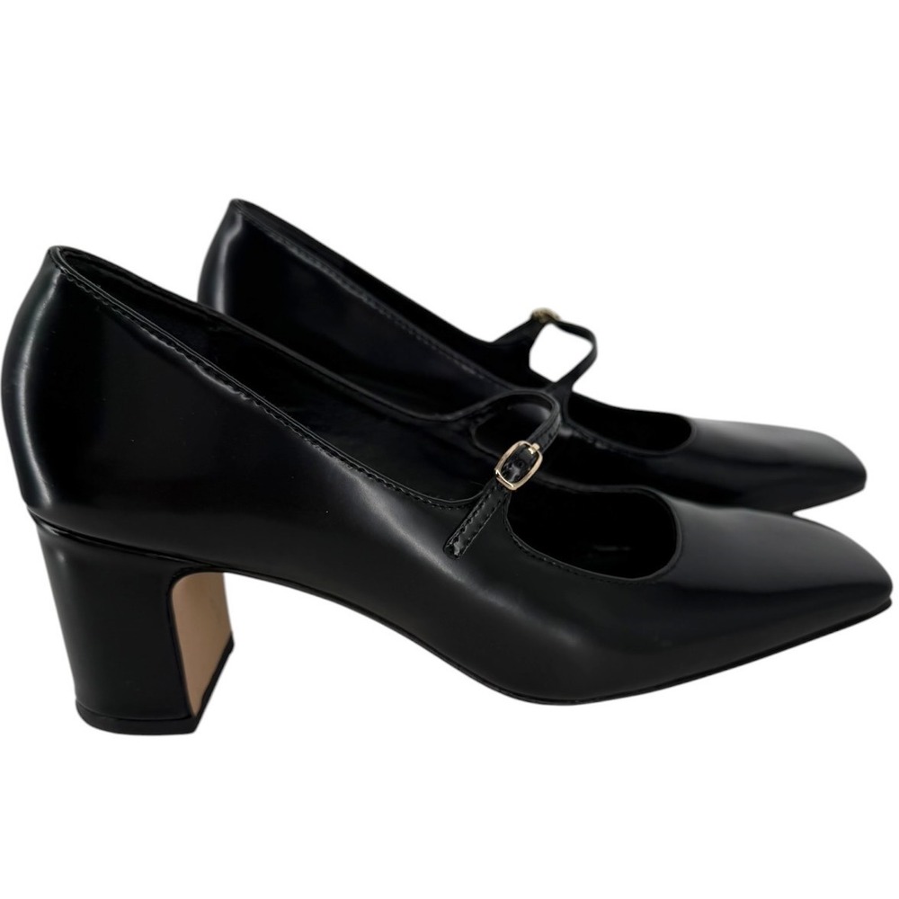 Nordstrom Black Patent Mary Jane Block Heel Pumps